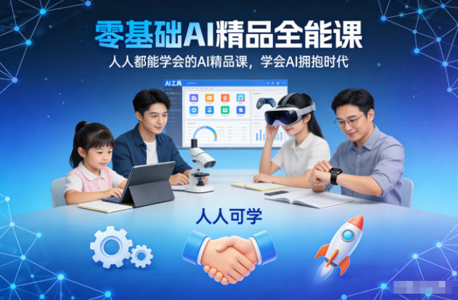 零基础AI精品全能课，人人都能学会的AI精品课，学会AI拥抱时代-淘金阁网创