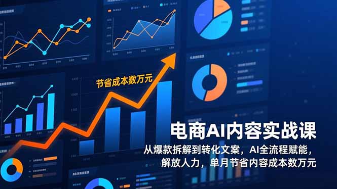 电商AI内容实战课，从爆款拆解到转化文案，AI全流程赋能，解放人力，单月节省内容成本数万元-淘金阁网创