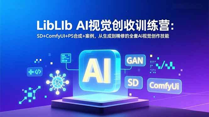 LibLIb AI视觉创收训练营：SD+ComfyUI+PS合成+案例，从生成到精修的全套AI视觉创作技能-淘金阁网创