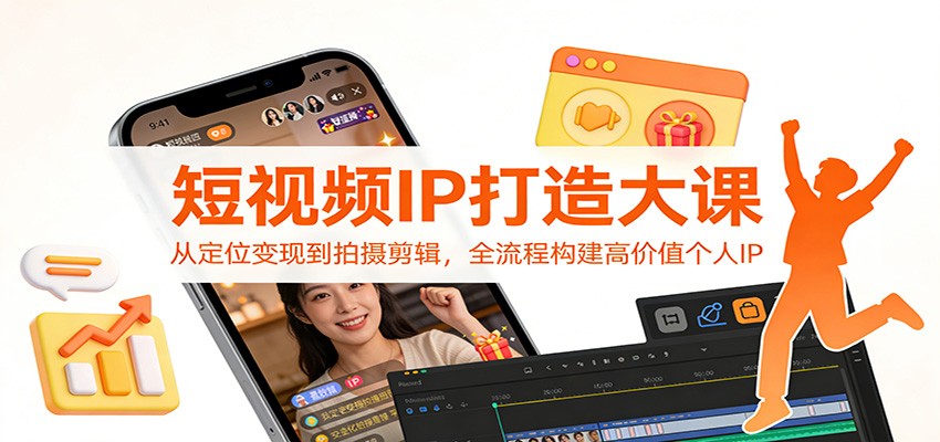 短视频IP打造大课:从定位变现到拍摄剪辑,全流程构建高价值个人IP-淘金阁网创