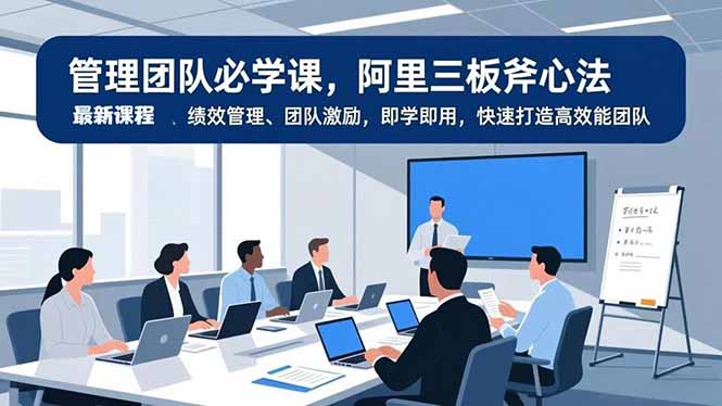 管理团队必学课，阿里三板斧心法、绩效管理、团队激励，即学即用，快速打造高效能团队-淘金阁网创