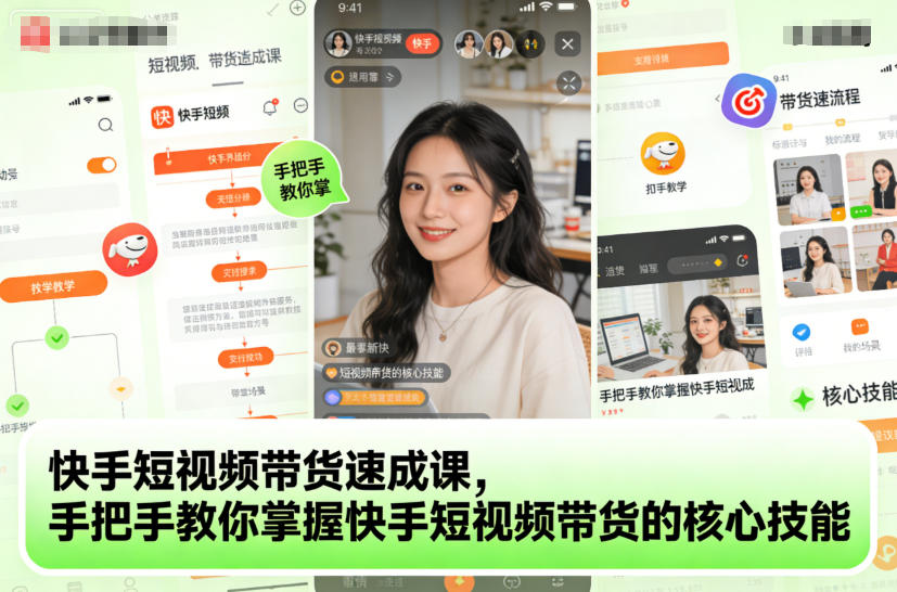 快手短视频带货速成课,手把手教你掌握快手短视频带货的核心技能-淘金阁网创
