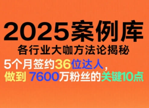 2025案例库,收录各行业大咖的方法论,各行业大咖方法论揭秘-淘金阁网创