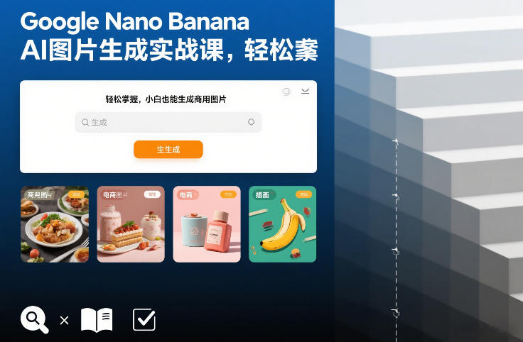 Google Nano Banana AI图片生成实战课，轻松掌握，小白也能生成商用图片-淘金阁网创