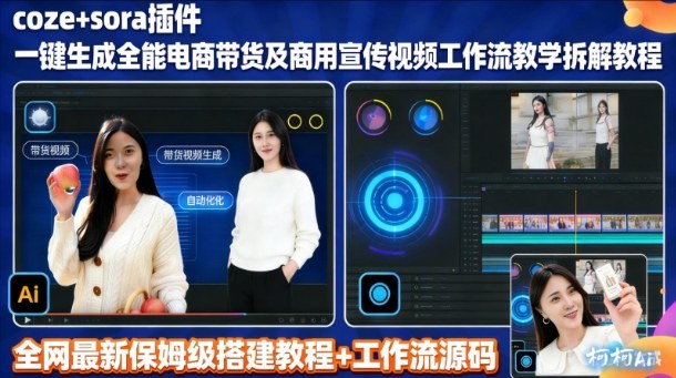 sora插件生成全能商用带货及宣传视频coze工作流拆解教程-淘金阁网创