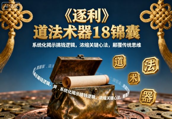 《逐利》道法术器18锦囊,系统化揭示搞钱逻辑,浓缩关键心法,颠覆传统思维(更新)-淘金阁网创