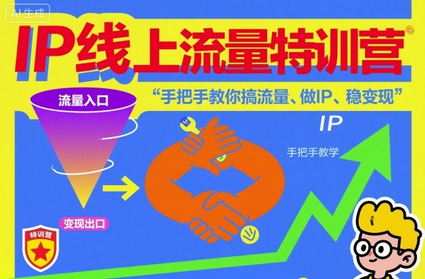 IP线上流量特训营,手把手教你搞流量、做IP、稳变现-淘金阁网创