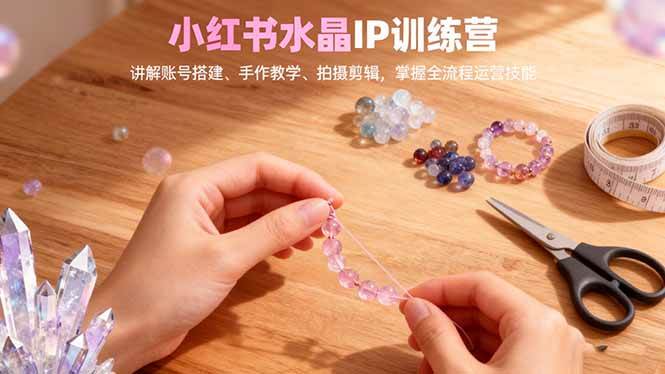 (16475期)小红书水晶IP训练营,讲解账号搭建、手作教学、拍摄剪辑,全流程运营技能-淘金阁网创