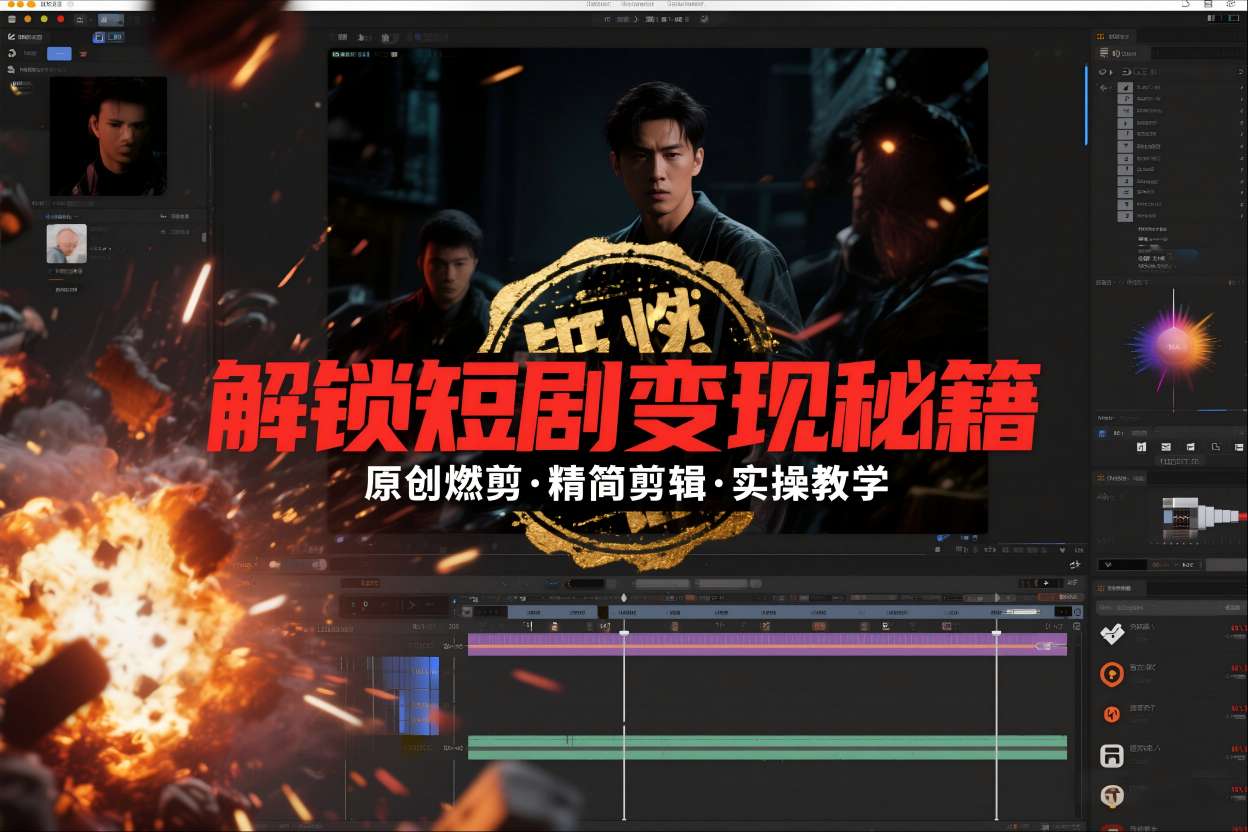 短剧拉新之原创燃剪精简剪辑实操课，解锁短剧变现秘籍-淘金阁网创