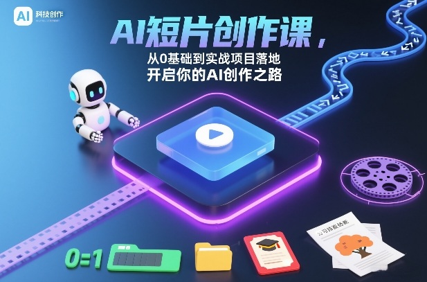 AI短片创作课，从0基础到实战项目落地，开启你的AI创作之路-淘金阁网创