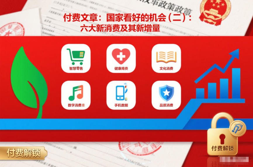 付费文章:国家看好的机会(二):六大新消费及其新增量-淘金阁网创