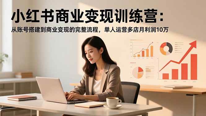 (16698期)小红书商业变现训练营:从账号搭建到商业变现的完整流程,单人运营多店月利润10万-淘金阁网创