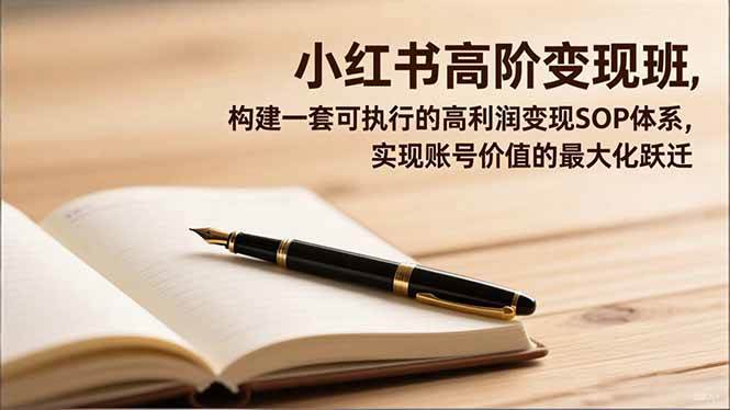 (16633期)小红书高阶变现班,构建一套可执行的高利润变现SOP体系,实现账号价值的最大化跃迁-淘金阁网创