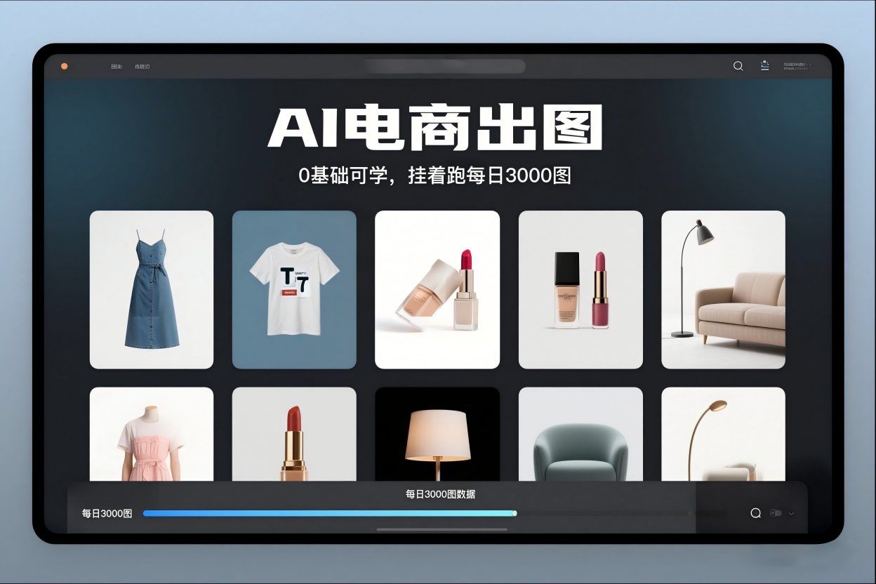 AI电商出图,0基础可学,挂着跑每日3000图-淘金阁网创