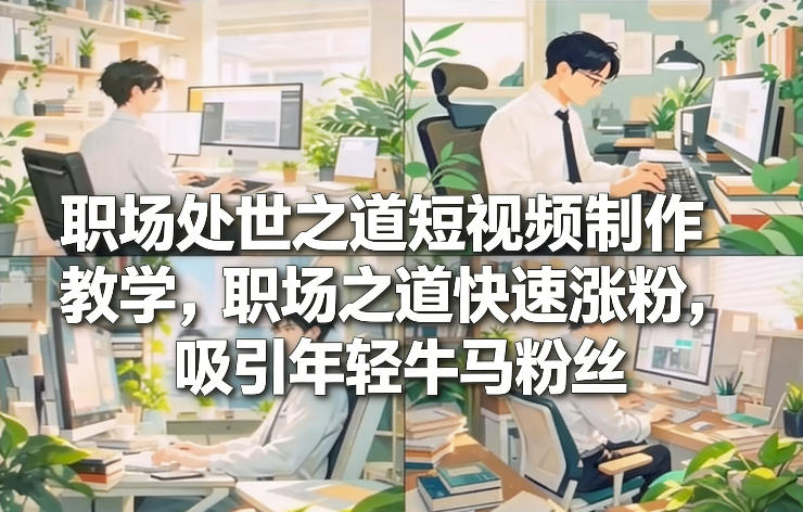 职场处世之道短视频制作教学，职场之道快速涨粉，吸引年轻牛马粉丝-淘金阁网创