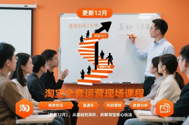 淘宝全套运营现场课程(更新12月),从基础到高阶,拆解淘宝核心玩法-淘金阁网创