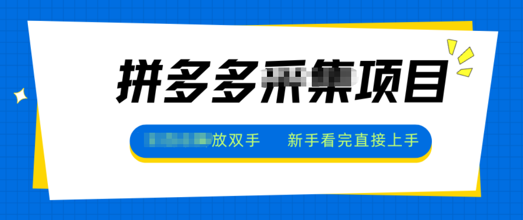 拼多多电商采集,一小时50+,操作简单,零投资-淘金阁网创