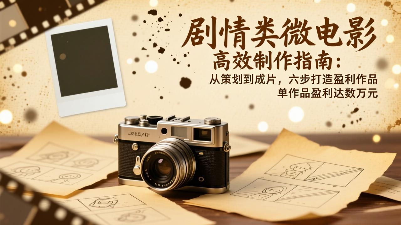 剧情类微电影高效制作指南:从策划到成片,六步打造盈利作品,单作品盈利达数万元-淘金阁网创