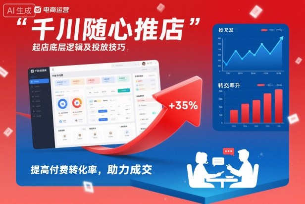 千川随心推起店底层逻辑及投放技巧,提高付费转化率,助力成交-淘金阁网创