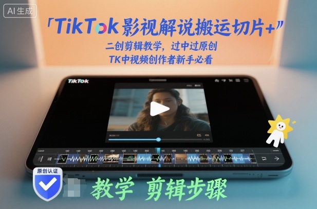 TikTok影视解说搬运切片+二创剪辑教学,过中过原创,TK中视频创作者新手必看-淘金阁网创