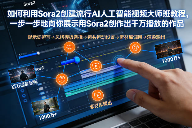 如何利用Sora2创建流行AI人工智能视频大师班，一步一步地向你展示用Sora2创作出千万播放的作品-淘金阁网创