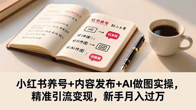 (16498期)小红书养号+内容发布+AI做图实操,精准引流变现,新手月入过万-淘金阁网创