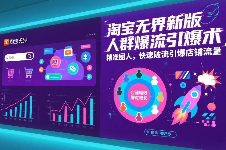 淘宝无界新版人群爆流引爆术,精准圈人,快速破流引爆店铺流量-淘金阁网创