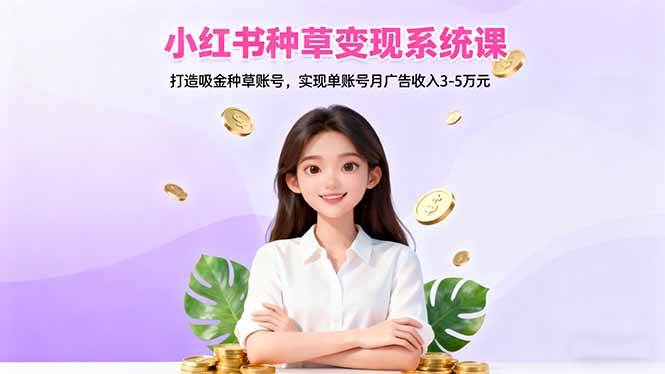 (16468期)小红书种草变现系统课:打造吸金种草账号,实现单账号月广告收入3-5万元-淘金阁网创