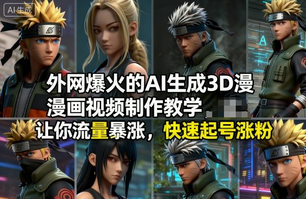 外网爆火的AI生成3D漫画视频制作教学,让你流量暴涨,快速起号涨粉!-淘金阁网创