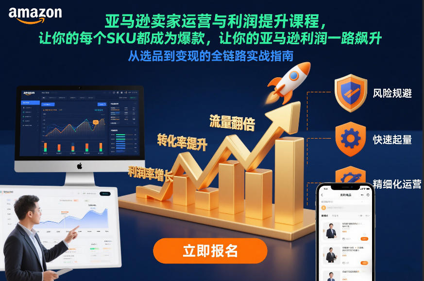 亚马逊卖家运营与利润提升课程，让你的每个SKU都成为爆款，让你的亚马逊利润一路飙升(更新12月)-淘金阁网创