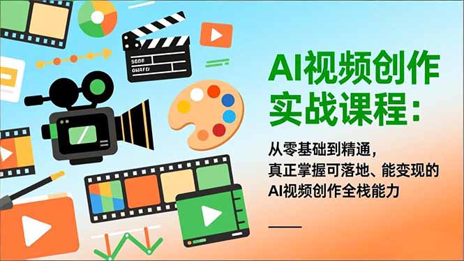 AI视频创作实战课程:从零基础到精通,真正掌握可落地、能变现的AI视频创作全栈能力-淘金阁网创