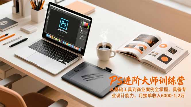 PS进阶大师训练营，从基础工具到商业案例全掌握，具备专业设计能力，月接单收入6000-1.2万-淘金阁网创