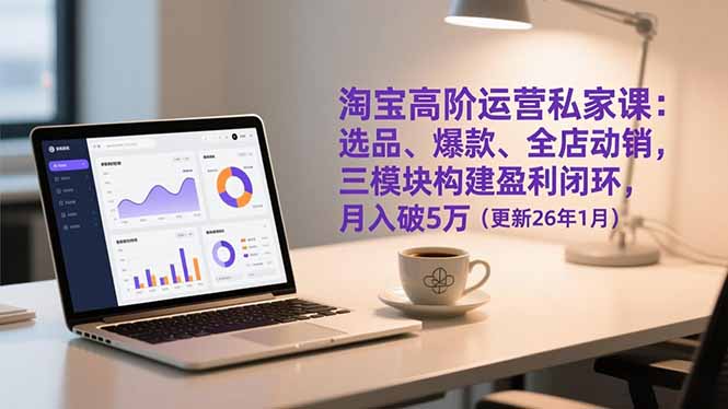 淘宝高阶运营私家课：选品、爆款、全店动销，三模块构建盈利闭环，月入破5万(更新26年1月-淘金阁网创