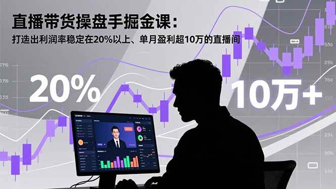 (16727期)直播带货操盘手掘金课:打造出利润率稳定在20%以上、单月盈利超10万的直播间-淘金阁网创