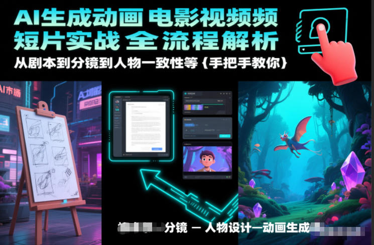 AI生成动画电影视频短片实战全流程解析，从剧本到分镜到人物一致性等手把手教你-淘金阁网创