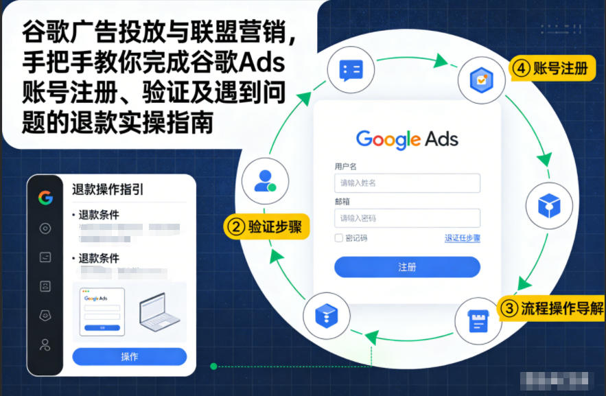 谷歌广告投放与联盟营销，手把手教你完成谷歌Ads账号注册、验证及遇到问题的退款实操指南-淘金阁网创