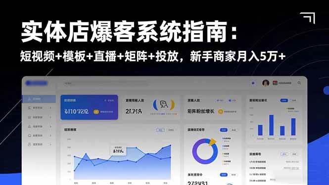 (16541期)实体店爆客系统指南:短视频+模板+直播+矩阵+投放,新手商家月入5万+-淘金阁网创
