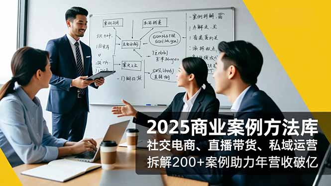 2025商业案例方法库,社交电商、直播带货、私域运营,拆解200+案例助力年营收破亿-淘金阁网创