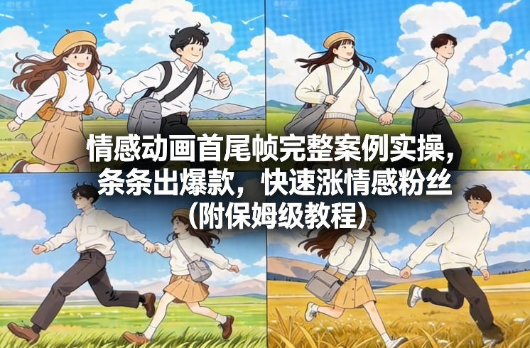 情感动画首尾帧完整案例实操，条条出爆款，快速涨情感粉丝(附保姆级教程)-淘金阁网创