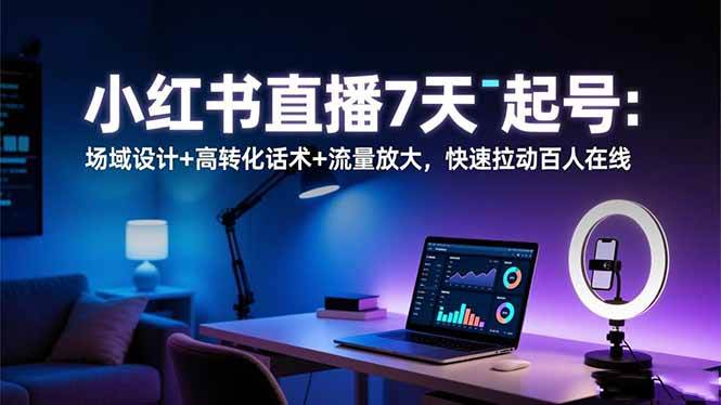 (16537期)小红书直播7天起号:场域设计+高转化话术+流量放大,快速拉动百人在线-淘金阁网创