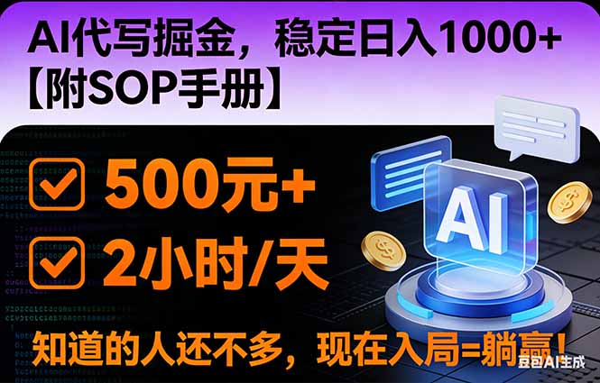 2026风口项目,AI代写掘金,稳定日入1000+,掌握核心技能【附SOP手册】-淘金阁网创