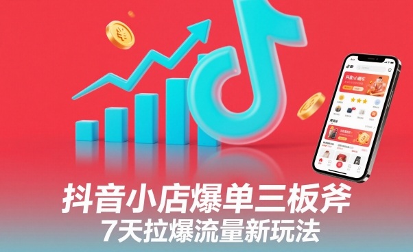抖音小店爆单三板斧,7天拉爆流量新玩法-淘金阁网创