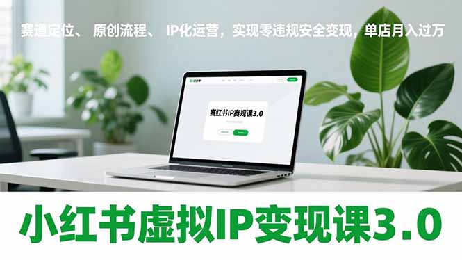 小红书虚拟IP变现课3.0，赛道定位、原创流程、IP化运营，实现零违规安全变现，单店月入过万-淘金阁网创