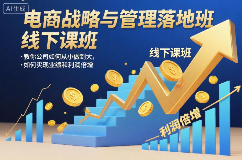 电商战略与管理落地班线下课,教你公司如何从小做到大,如何实现业绩和利润倍增【录音】-淘金阁网创