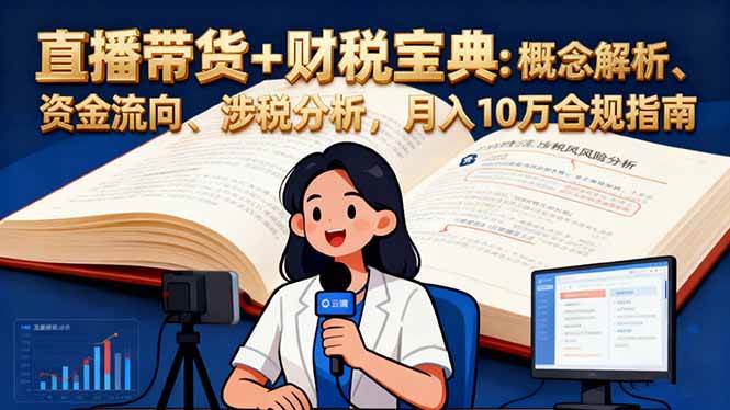 (16444期)直播带货+财税宝典:概念解析、资金流向、涉税分析,月入10万合规指南-淘金阁网创