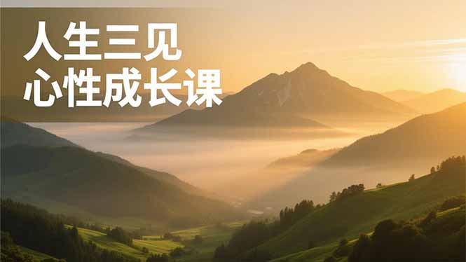 人生三见心性成长课，见天地众生自己，搞透人性安顿身心，活出清晰自我，内在富足无价-淘金阁网创