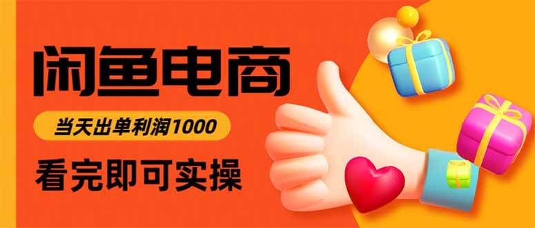 (16473期)闲鱼高利润电商,当天上架当天出单,一单利润300-淘金阁网创