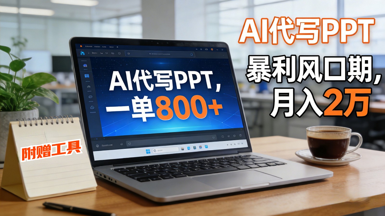 AI 代写做 PPT！一单狂赚 800+，风口期月入 2 万(工具 + 提示词直接送)-淘金阁网创