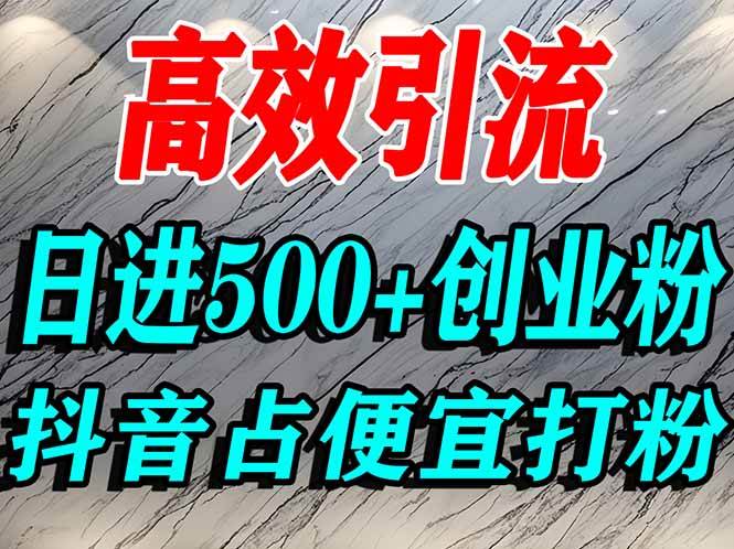 (16679期)怎么打创业粉?抖音利用占便宜心理引流创业粉,单人日引500+精准流量-淘金阁网创