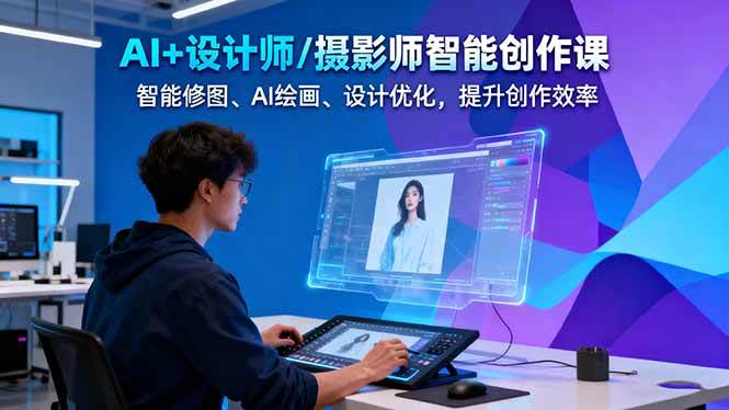 AI+设计师/摄影师智能创作课:智能修图、AI绘画、设计优化,提升创作效率-淘金阁网创